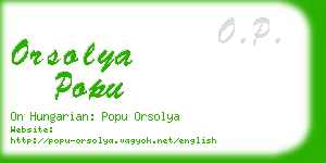 orsolya popu business card